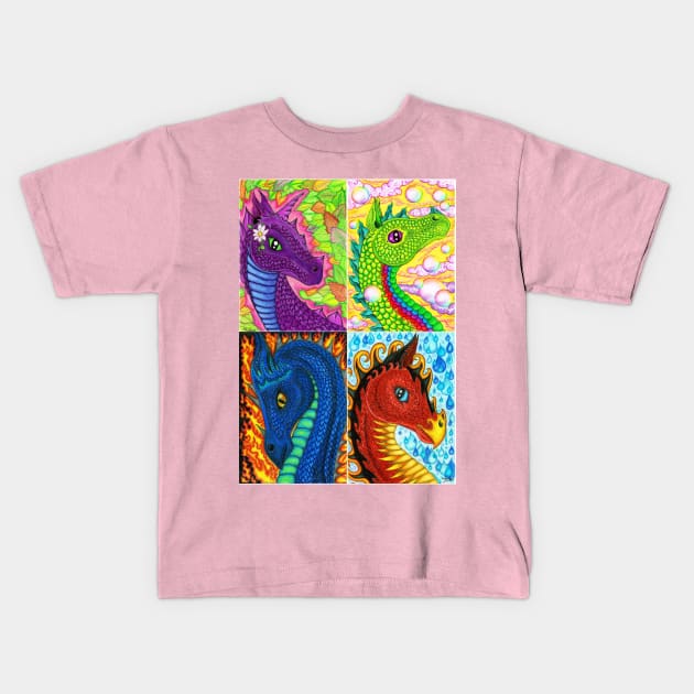 Four elements dragons Kids T-Shirt by MelanieJeyakkumar